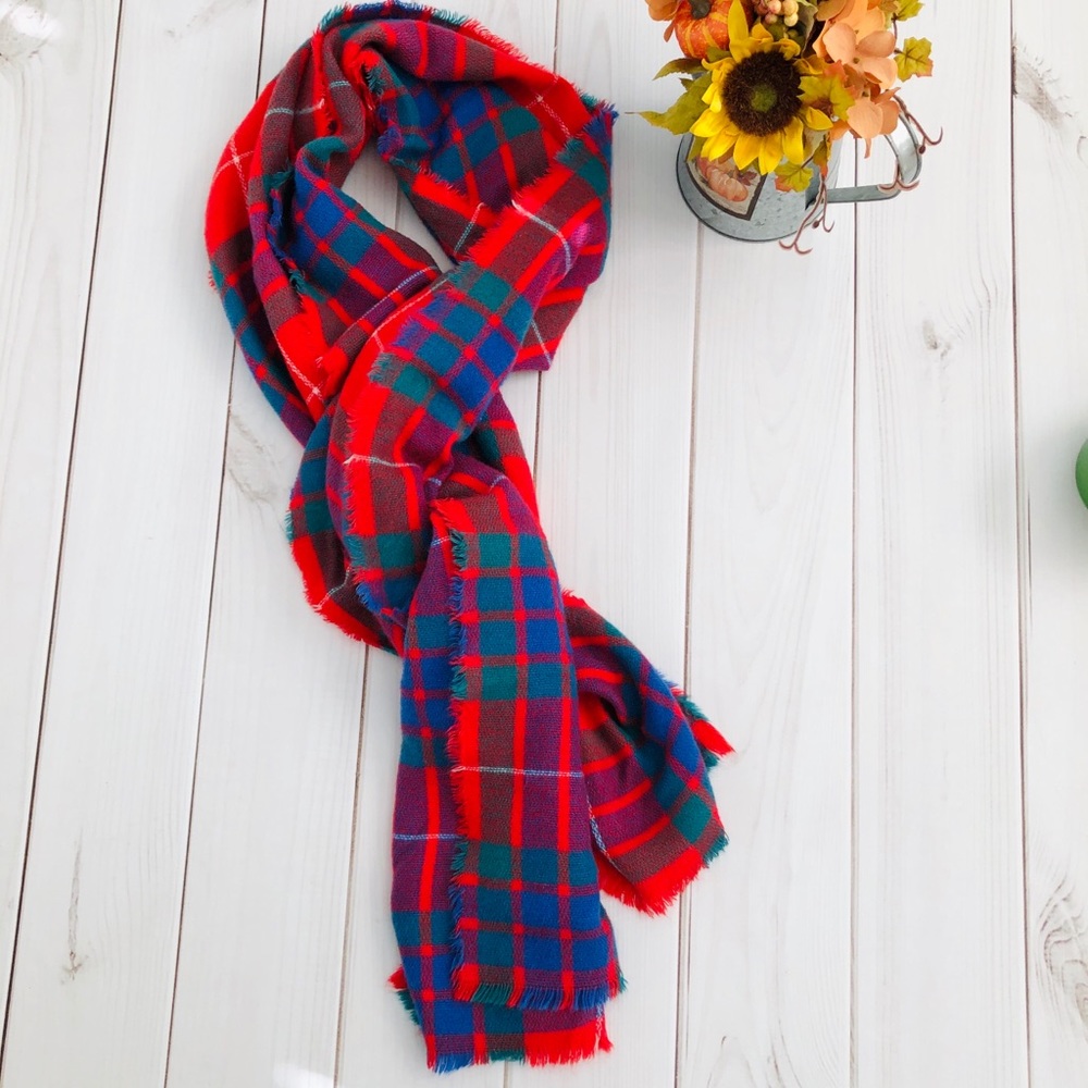 Red Plaid Pattern Scarf
